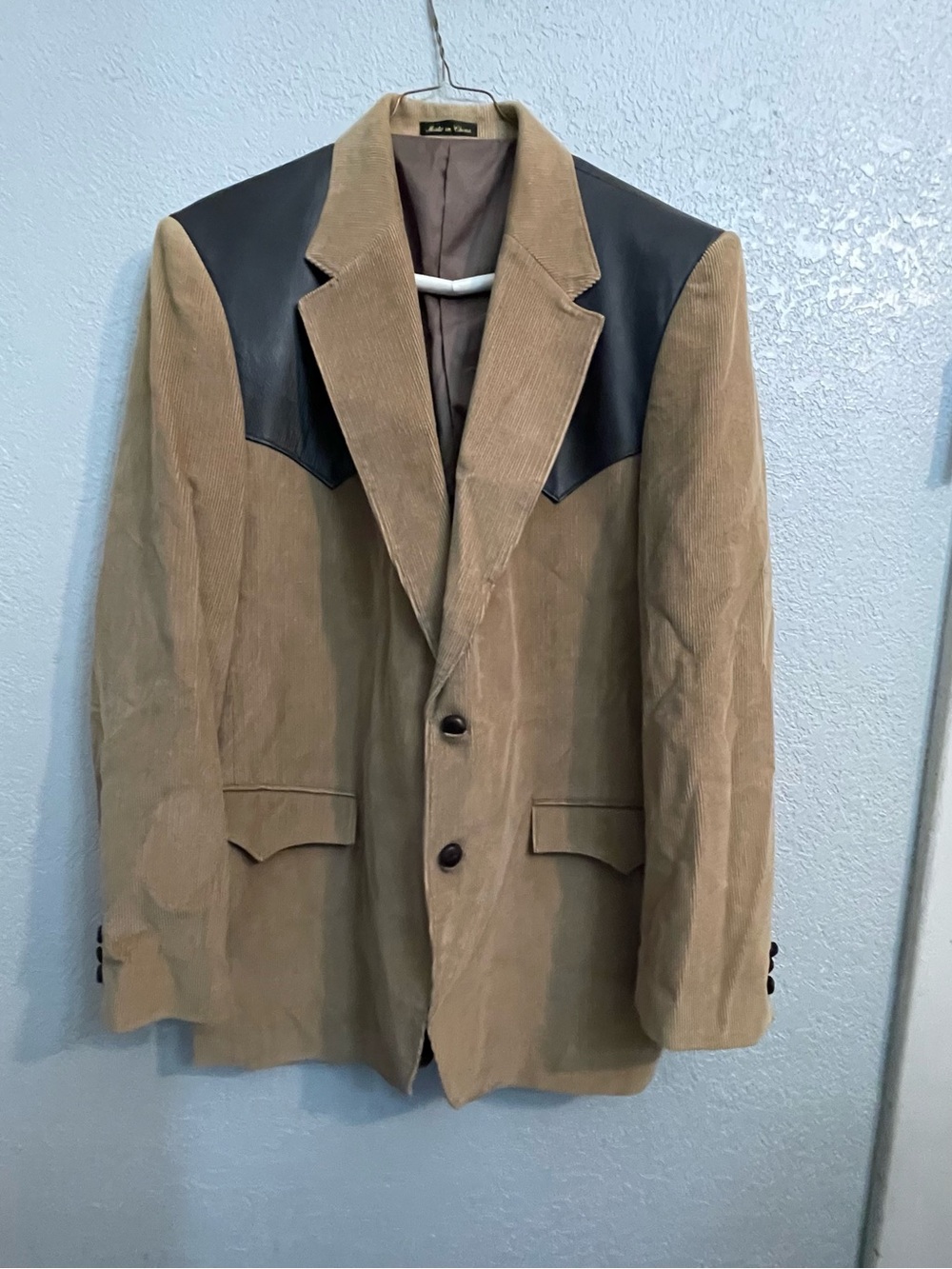 Circle S Mens Brown Corduroy Sport Coat Sz 44L Lined Western Cowboy Blazer
